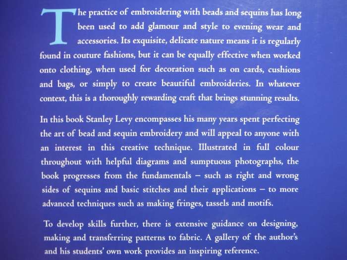 Bead & Sequin Embroidery Stitches - Softcover - Stanley Levy