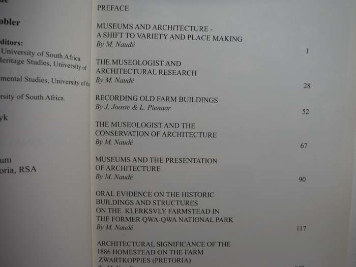 Aspects of Architectural Conservation for the Museologist - Vol 12: 2003