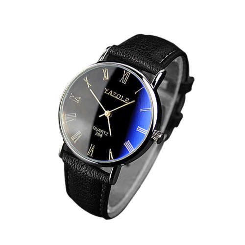 ***Men Mode  Stainless Steel Sports Quartz Wrist Watch Brown Leather Band