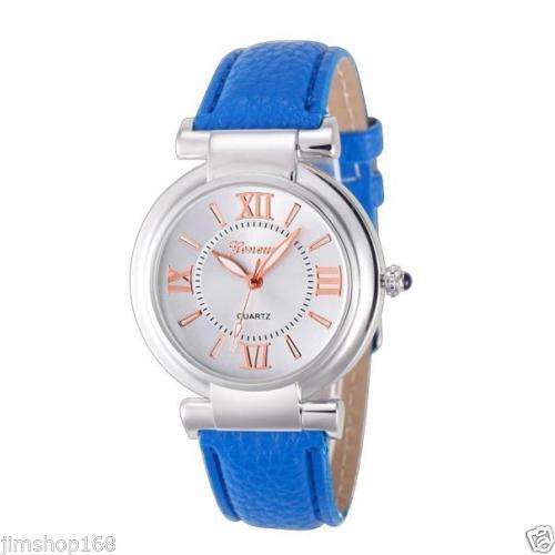--***LADIES ** HOT FASHION **UK GENEVA ~  QUARTZ WATCH** LEATHER  STRAP
