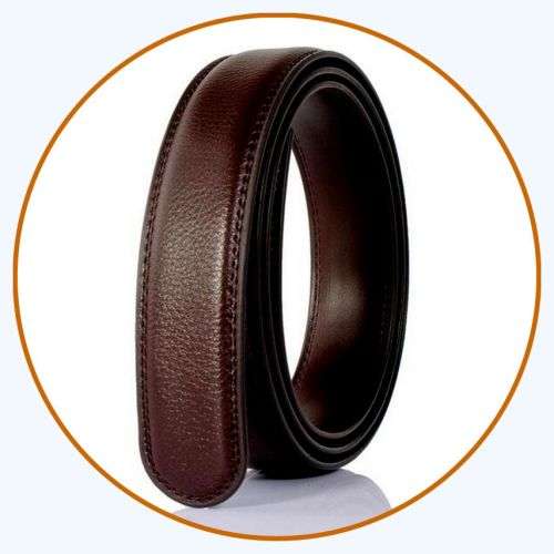 ** Men **Black & Gold Buckle**Dark Brown leather  automatic Buckle  Fashion Waist Belt   *