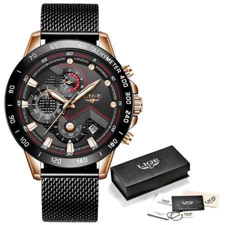 LIGE 9929 Sports Watch Black or Blue