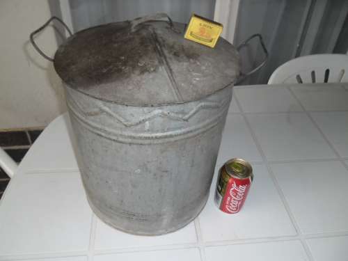 old metal bin with lid size is 360mm high postage is R95