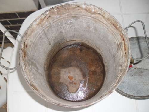 old metal bin with lid size is 360mm high postage is R95