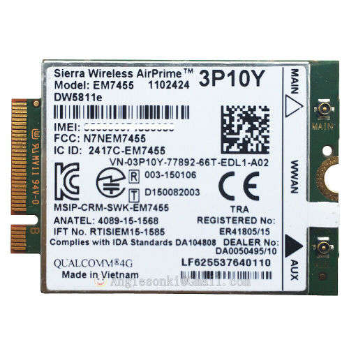 Lenovo ThinkPad Sierra Wireless EM7455 4.5G LTE Mobile Broadband PCI Express Wireless WAN Card Modem