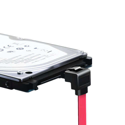 18` SATA 3.0 Cable SATA3 III 6GB/s Right Angle Serial ATA SSD Hard Drive, Red