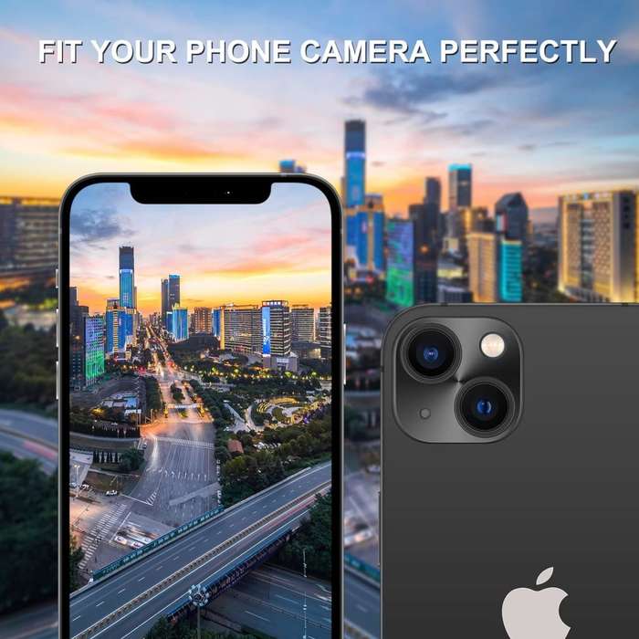 Camera Lens Protector  Premium Aluminum Alloy Back Rear Camera Lens Screen Cover (Black)