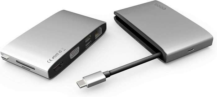 QDOS PowerLink Grand 8 in 1 USB-C Hub (Space Grey)