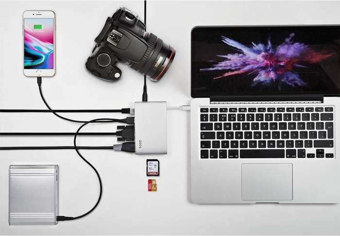 QDOS PowerLink Grand 8 in 1 USB-C Hub (Space Grey)