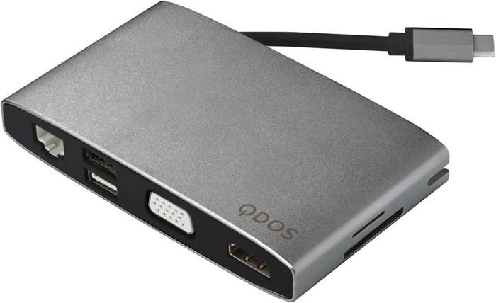 QDOS PowerLink Grand 8 in 1 USB-C Hub (Space Grey)
