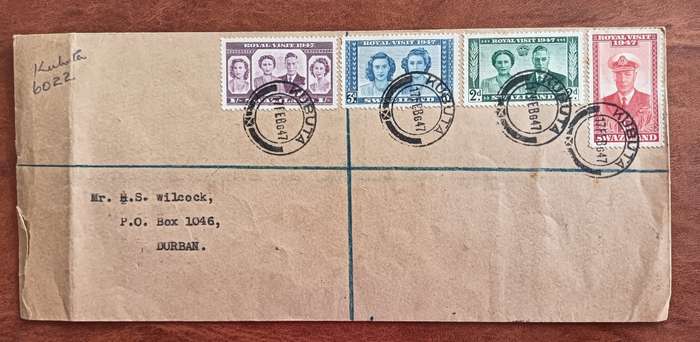 Swaziland 1947 - Cover - First Day of Issue - KUBUTA and HLATIKULU RARE Postmarks