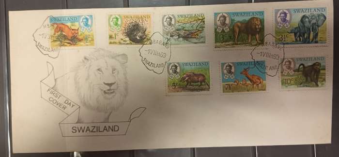 Swaziland FDC - Native Wild Animals 1969