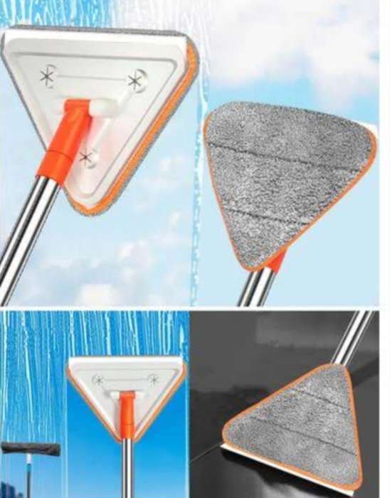 Microfiber Mini Triangular Dust Mop and Cotton Dishcloth Combo