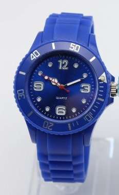 Ice style Silicone Watch in dark blue full