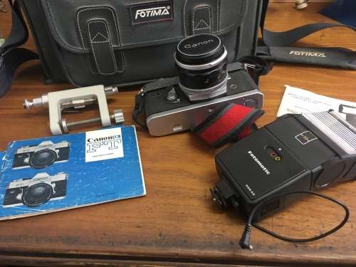 Canon QL FT Camera with Fotomatic Flash and Large Bag - See pictures