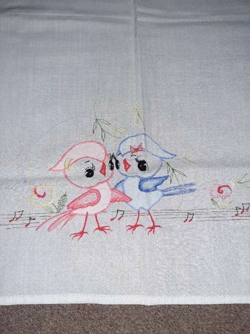 Vintage Embroidered baby Flat Sheet