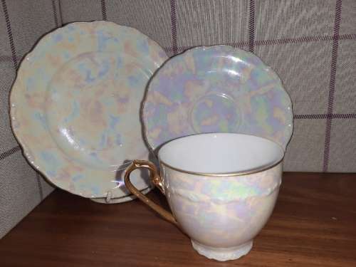 Beautiful Trio with gold trim - Made in Czechoslovakia