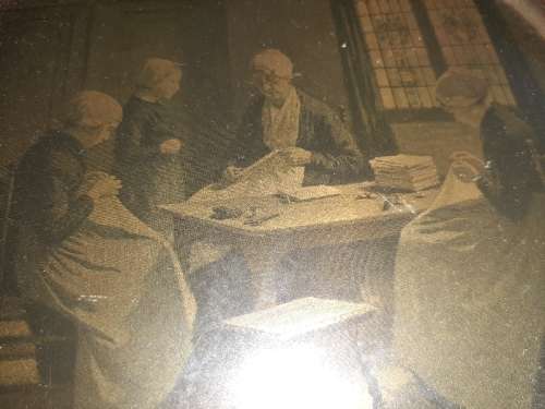 Brass Wall Hanging Plate with David A.C. Artz In Het Weeshuis Te Katwijk
