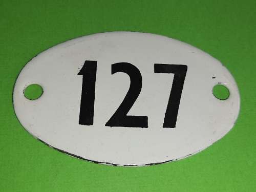 Vintage Enamel Number 127