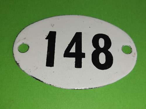Vintage Enamel Number 148
