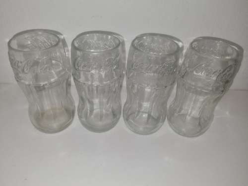 4 x Upcycled Coca cola bottles made into glasses
