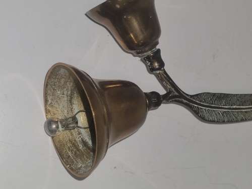 Beautiful Brass Bells - Double Bell with leave detail - Unusual find!!