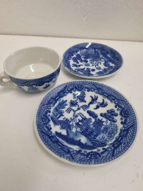 Miniature Blue and White Trio - Small size