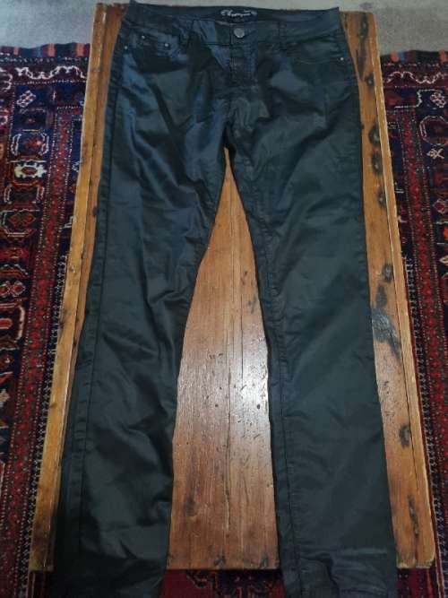 Leather Look Pants - Size 34