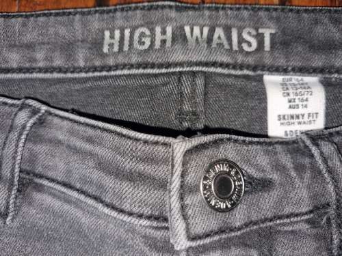 H&M High Waist Skinny Fit Black Denim - Age 13-14 Years