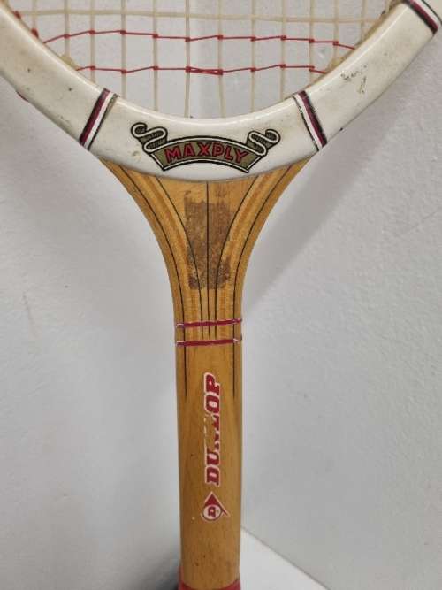 Vintage Wooden Tennis Racket - Dunlop Maxply