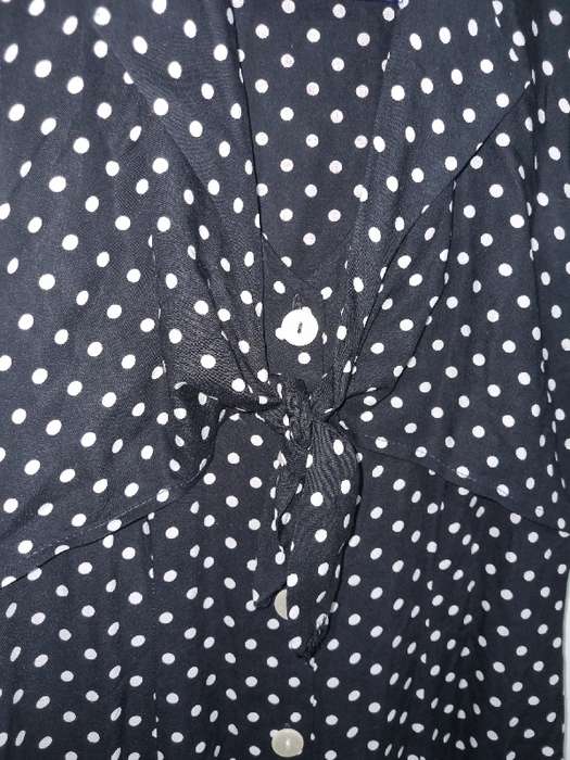 Beautiful Dotted Dress with Button and Front Tie Detail - Size 8 - Kelso