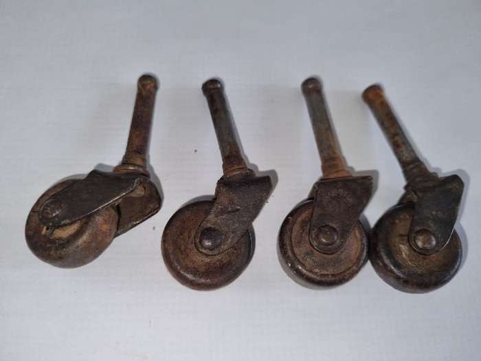 4 x Antique Metal Wheels for furniture