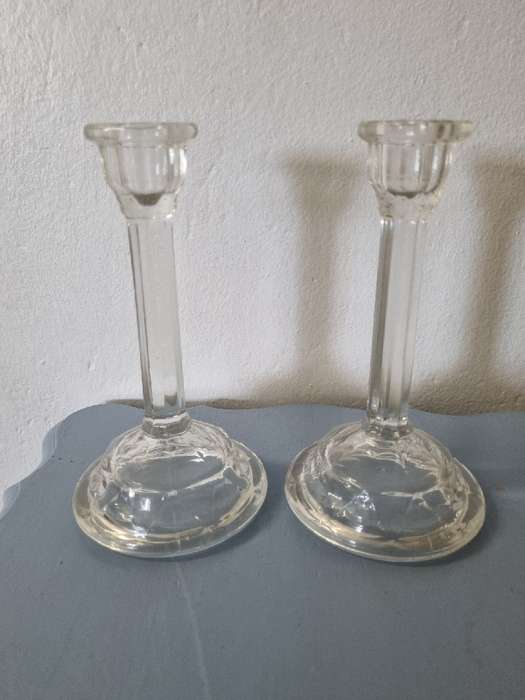 2 x Glass Candle Holders