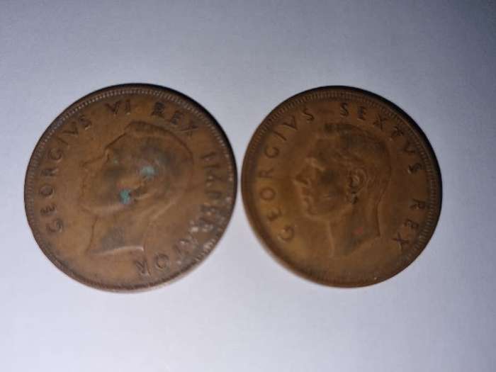 2 x 1D coins - 1945 & 1949