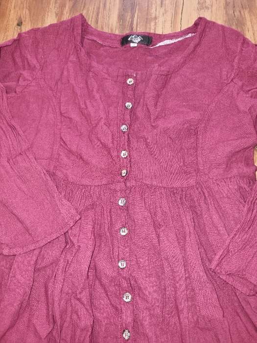 Maroon Dress with buttons - Size XS