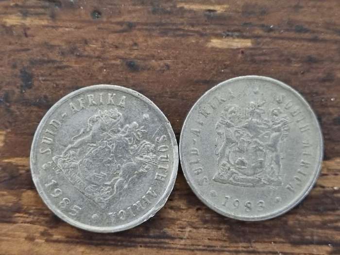 2 x 5c coins - 1983 & 1985