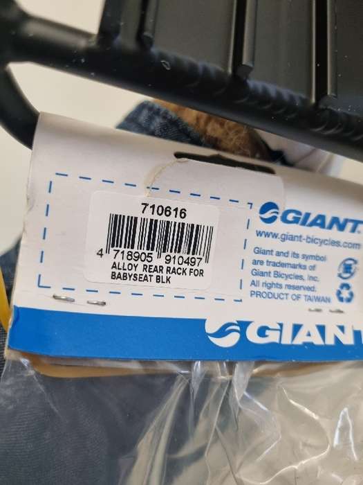 Giant Alloy Rear Bicycle Rack for Babyseat - New