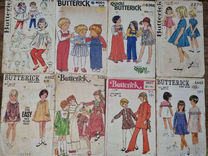 8 x Vintage Butterick Kids Clothing patterns