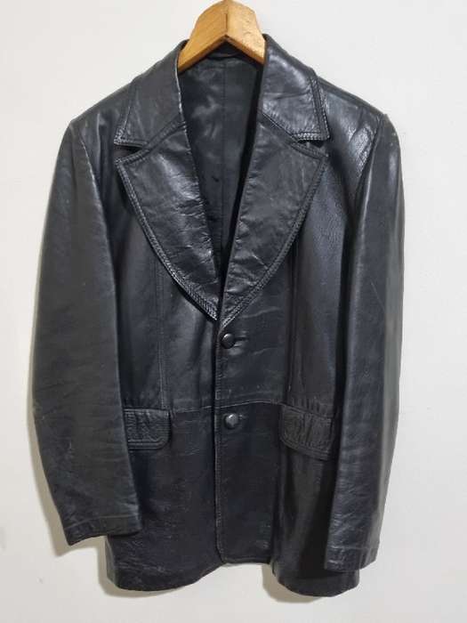 Beautiful Black Genuine Leather Jacket - Size M