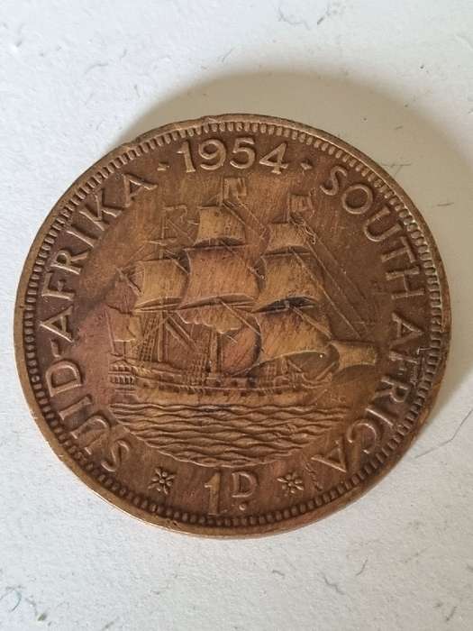 1954 1D coin