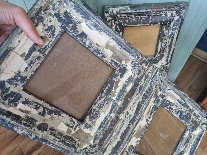 2 x Rustic Picture Frames made from Tin Ceiling Metal - Size 57cm x 28cm each - Price is for both