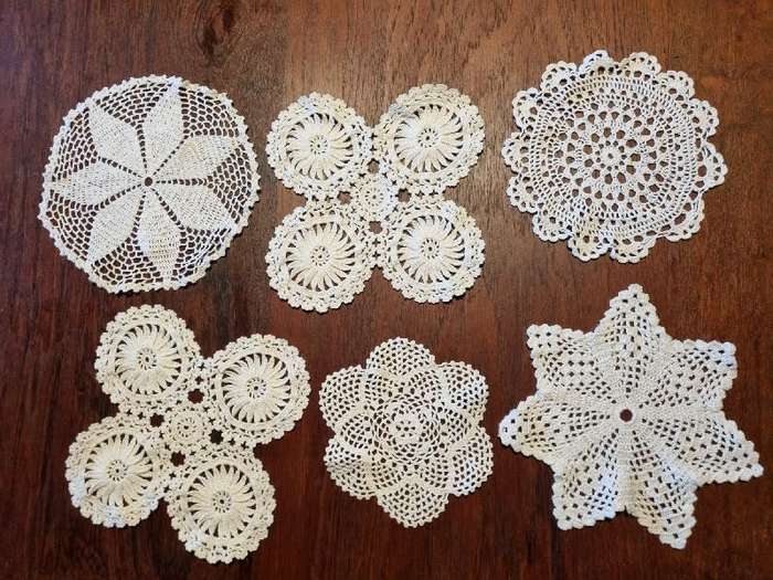 6 x Vintage Crochet Doilies