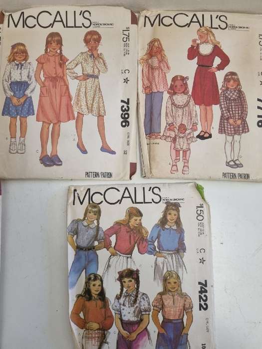 7 x Vintage McCall's Clothing Patterns for Girls