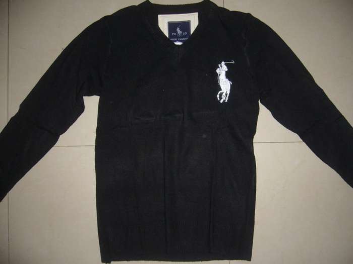 POLO - BLACK V NECK KNIT - JUST IN - NEW - SIZE LARGE -
