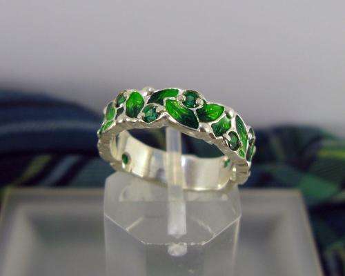 SALE!!!Russian Faberge Art Guilloche Enamel 925 Silver Jewelry Ring. Hand Made in Russia.