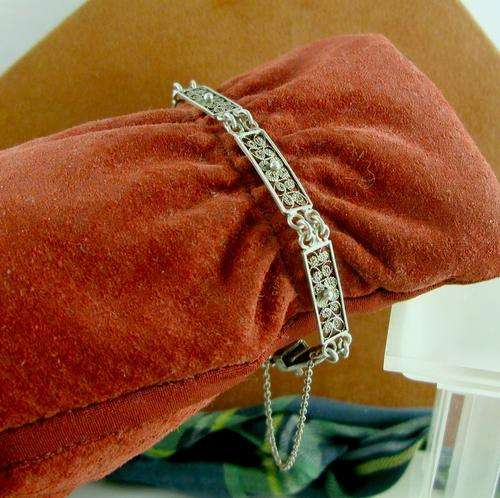 Beautiful Antique Filigree Silver Bracelet. Austria(?)