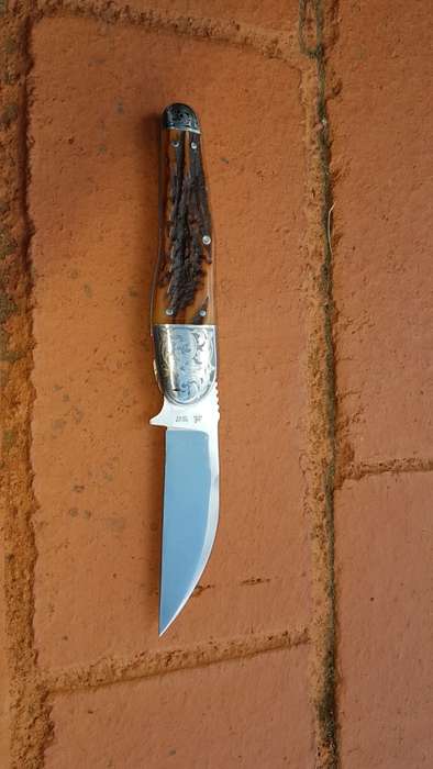 PAUL CHEN STAG HANDLED SHEFFIELD FOLDING KNIFE