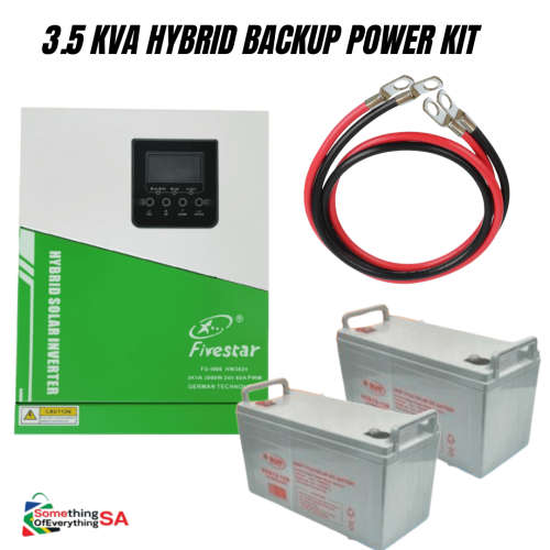 Hybrid Inverter 24V 3.5 KVA Pure Sinewave + 2x 100 AH Gell Deep Cycle Batteries-Combo Deal