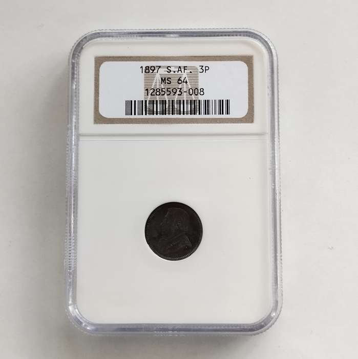 1897 3 Pence MS64 #C0034
