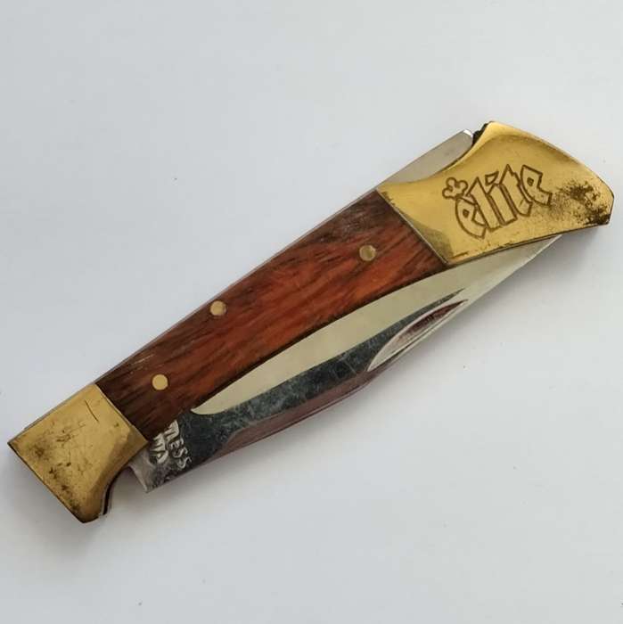 Wood and Brass Pocket Knife #O0029